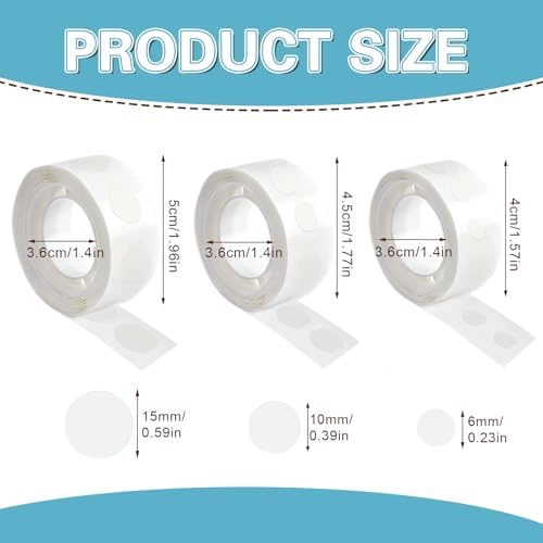 UPINS 3000Pcs Glue Points Dots Removable Balloon Glue Adhesive Dots
