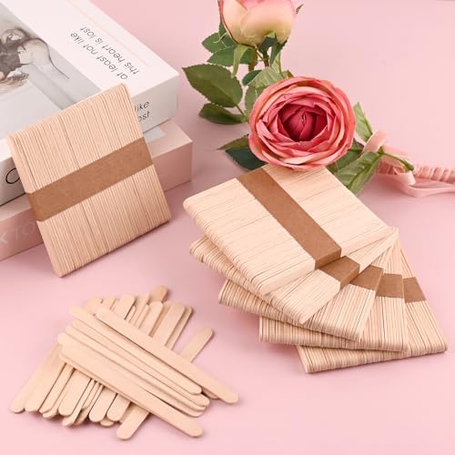 Sakolla 300 Pcs 4.5" Length Popsicle Wooden Sticks, Natural Birch Wood