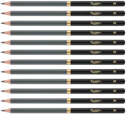 Cezanne Graphite Drawing Pencils Set - 4B, Set of 12 Break-Resistant Graphite Lead, Easy-to-Sharpen Sketch Pencils, Master Artist Quality Graphite Pencils for Technical and Artistic Drawing