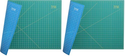 WORKLION 24" x 36" Large Self Healing PVC Cutting Mat, Double Sided, Gridded Rotary Cutting Board for Craft, Fabric, Quilting, Sewing, Scrapbooking - Art Project… (Pack of 2)