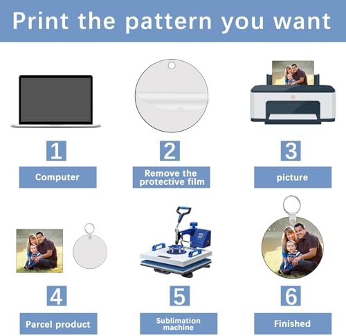 240Pcs Sublimation Keychain Blanks Double Sides 80 MDF Sublimation Keychains Blank with 160 Rings and Clips