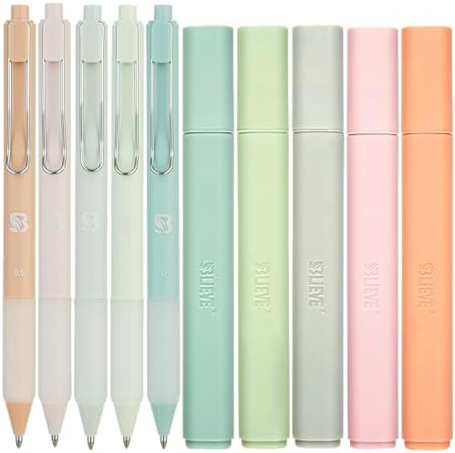 BLIEVE Bible Highlighters And Pens No Bleed, Chisel Tip & Rollerball Pens, Multicolor Ink, Comfort Grip & Fast Dry, Cute Bible Journaling (PASTEL)