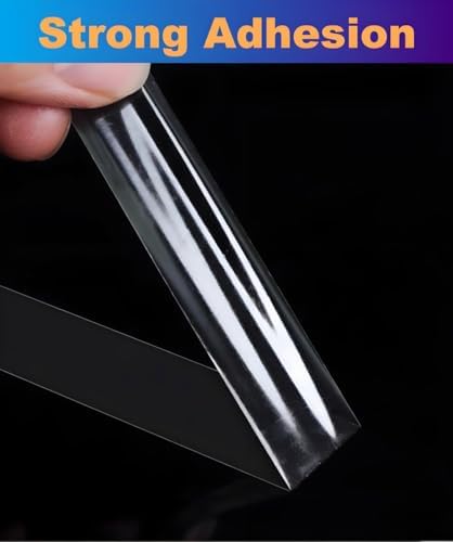 Ultra-Thin Double Sided Tape 1/2 inch by 66FT Two Sides Sticky Tape with Transparent Adhesive, for DIY Arts & Crafts, Scrapbook, Gift Wrap, Card Making, Fixed Clothes, Wall Poster Mounting, LED Strips