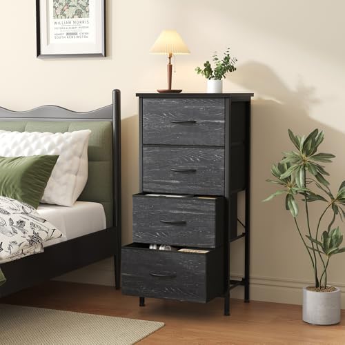 Sweetcrispy Dresser for Bedroom, 4 Drawer Storage Cabinet, Tall Nightstand