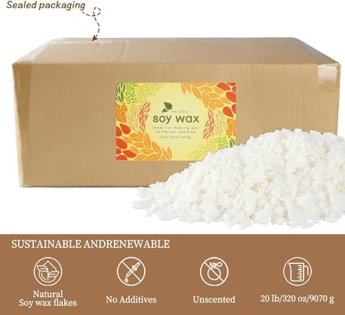 Natural Soy Wax for Candle Making 20 lb Bag, Soy Wax Flakes,DIY Candle