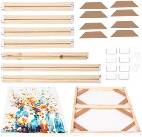EFOTIML DIY Solid Wood Canvas Frame Kit 16X20'' for Paint by Number&Oil Painting&Diamond Painting by Number Wooden Art Frames