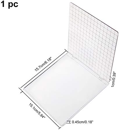PH PandaHall Acrylic Stamp Block for Card Making, 5.9x6.1" Perfect Positioning Stamping Tool Clear Stamping Platform Scrapbook Craft Stamping Blocks with Grid Lines for Journaling Holiday Cards