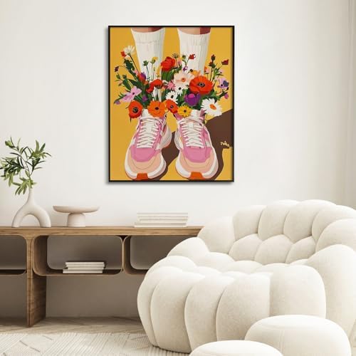 Paint by Numbers Kit for Adults, Sneakers DIY Painting Kit, 16x20 Inch
