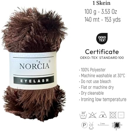 Eyelash Yarn Fun Fur Yarn(3 * 100g-3.5oz) (3 * 153yds-140mt) Fuzzy Premium Soft Crochet DIY Hand Knitting 100% Polyester