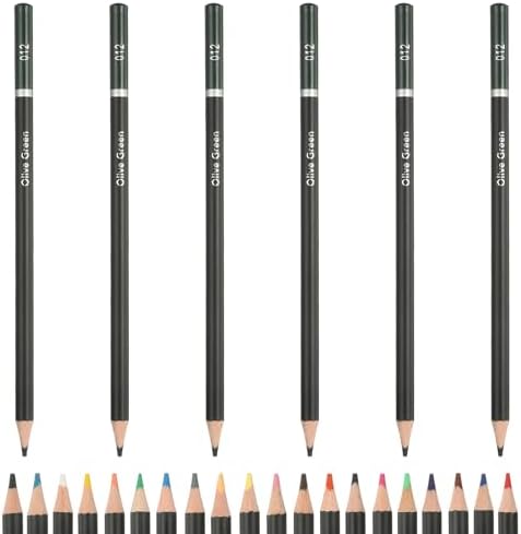 PATIKIL Colored Pencils, Dark Green Color Drawing Pencils with Oil-Based Cores Art Scrapbook Supplies for Adult Coloring Books Artists Beginners Drawing Sketching, 6 Pcs