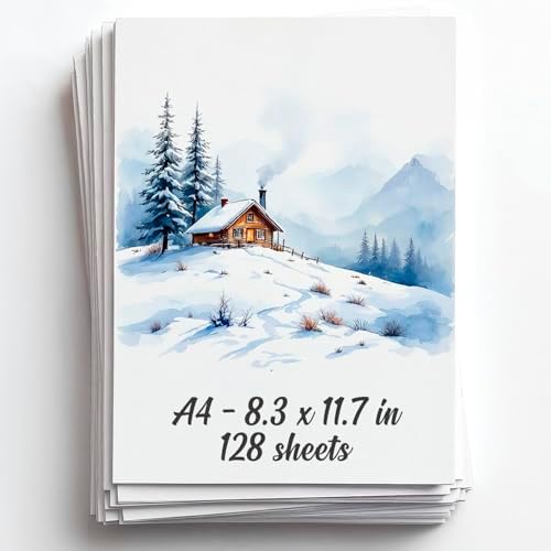 128 Sheets Watercolor Paper Pad - A4 8.3"x11.7" - Water Color Paper 140lb/300gsm - 100% Cotton Pulp - Art Supplies for Kids & Adults - for Painting, Artist Sketch, Easel, Loose Drawing
