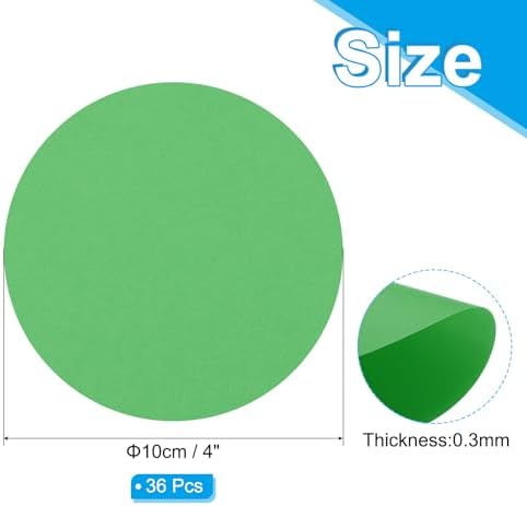PATIKIL 4inch Circle Card Stock, 36Pcs Round Shape Cutouts Paper Thick Cardstock Coaster for DIY Craft Projects Classroom Bulletin Board Decor, Green