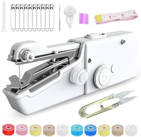 Handheld Sewing Machine - Portable Mini Sewing Machine with Accessories Kit for Sewing Clothes for Beginners DIY
