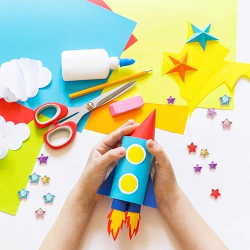 MECCANIXITY 200 Sheets Origami Paper Glitter Stars Papers Black,White Fold Paper for Beginner Arts Crafts Projects,0.4 x 8.7 Inch
