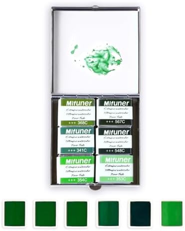 Mini Portable Handmade Artist Watercolor Paint,6 Colors Solid Watercolor
