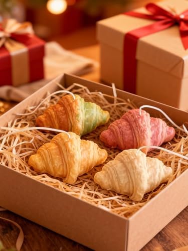 3D Croissant Silicone Mold, Non-Stick Food Shape Candle Molds for Chocolate, Resin, Soap | Cute Bread Fondant Molds for Baking Baby Shower & Birthday Party DIY Crafts‌ (Croissant A)