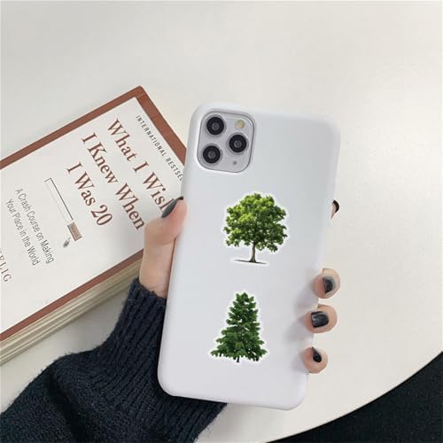 50PCS Tree Forest Stickers PET Transparent Stickers Colorful Nature Decals Waterproof Decorative Decals for Scrapbook DIY Crafts Album Bullet Journal Planner Water Bottles Phone Cases Laptops (Trees)