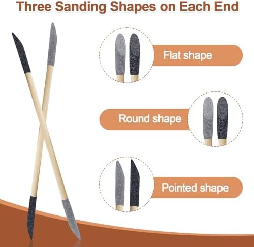 Sanding Sticks 60PCS, 120/280 Grit for Plastic Models, Wood & Resin | 5.4" x 0.2", Double-Ended Sanding Tool, Flat Round Pointed Tips, Model Kit Detailing, 3D Print Finishing, DIY, Precision Work