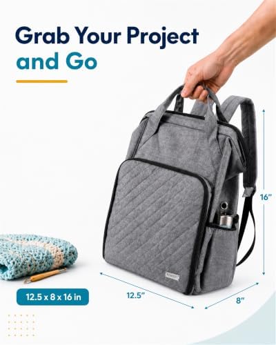 HOMEST Crochet Bag Organizer for Yarn Storage, Knitting Bag and Accessories