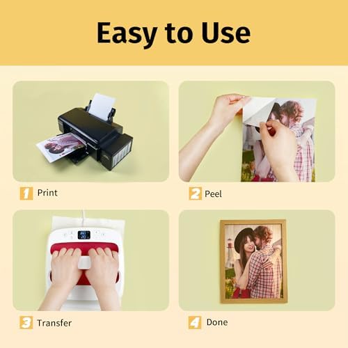 TransOurDream Heat Transfer Paper for Wood (20 Sheets, 8.5x11") Printable Iron on Transfer Paper for Inkjet Printer (Inkjet 1.0)