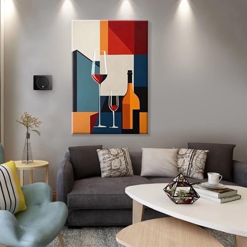 JOOZ Paint by Numbers Kit for Adults with Frame Wine Glass, 8x12 Inch