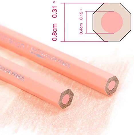 qianshan 2Pcs Flesh Light Color Watercolor Pencils Skin Tone Lead Core Pencil for Portrait Comic Adult Coloring Books Artist Coloring Drawing Sketching Blending