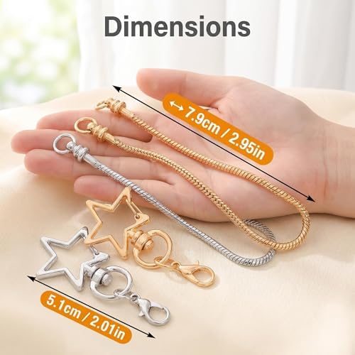 10PCS Beadable Keychain Bars Mixed Color Chain Keychains Key Chain Making Kit