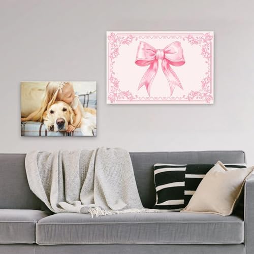 Diamond Art Kits for Adults,Pink Bow Diamond Painting Kits 12 x 16in