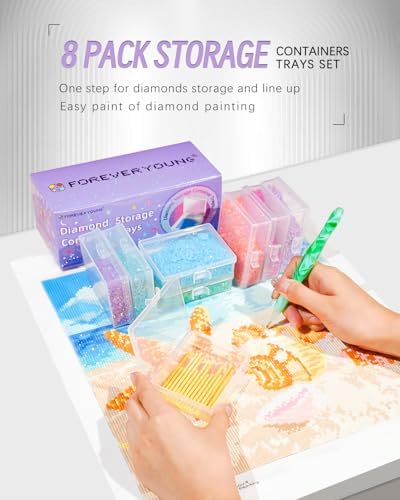 forever young 8PCS Diamond Painting Storage Containers Trays
