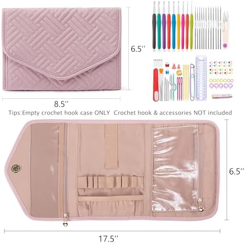 MYBAGZING Crochet Hook Case - Foldable Organizer - Knitting & Crochet Supplies Accessory