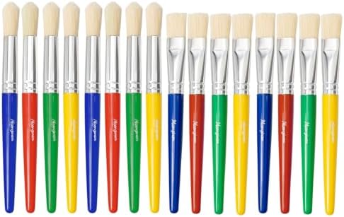 16Pcs Kids Paint Brushes Set for Watercolor, Acrylic & DIY Crafts