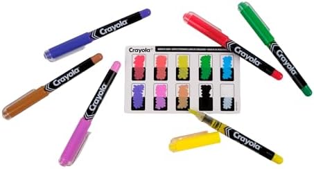 Crayola Brush Tip Acrylic Paint Markers (10ct), Adult Coloring Marker Set, Coloring Book Art Supplies, For Drawing, Journaling & Construction Paper Crafts