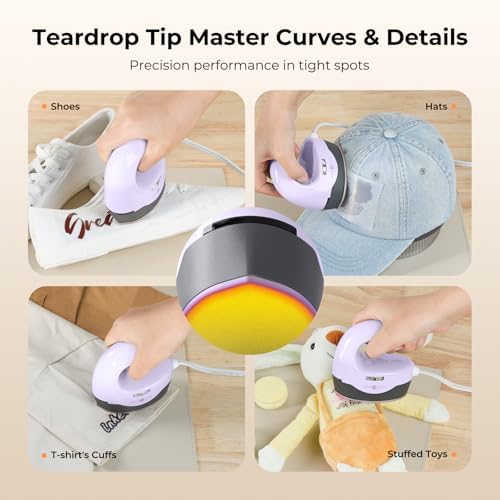 HTVRONT Heat Press Mini Heat Press Machine, Mini Iron for Crafts | Heats Up Quickly & 3 Heat Setings, Perler Beads Iron, Small Heat Press Machine for T Shirts, Hats