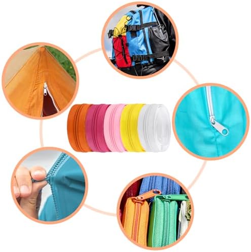 DOITEM 22.2 Yards/ 20 m 10 Pieces Assorted Colors #5 Nylon Coil Zippers, Sewing Zippers Endless Zips with 40 Pieces Zipper Sliders Zip Heads for Sewing Tailor Craft Supplies