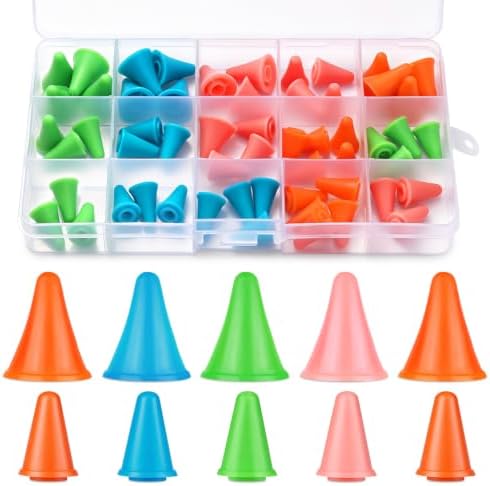 LOKUNN 56 PCS Knitting Needle Stoppers Knitting Needle Point Protectors