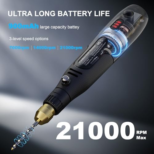 LET'S RESIN 3-Speed Cordless Drill, 10Pcs Electric Resin Jewelry Drill | Rechargeable Small Drill with Deburring Tool, Hand Drill for Resin Jewelry Making, Keychain Making, Multi-Purpose Resin Tools