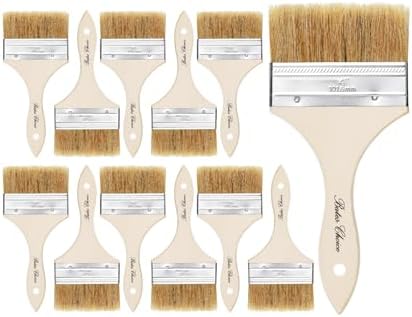 Bates- Chip Paint Brushes, 4 Inch, 12 Pack, Chip Brush, Brushes for Painting, Paint Brushes, Stain Brushes for Wood, Natural Bristle Paint Brush, 4 Inch Paint Brush, Chip Paint Brushes for Paint