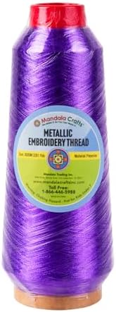 Mandala Crafts Metallic Lavender Embroidery Floss for Sewing, 3281 Yard Spool