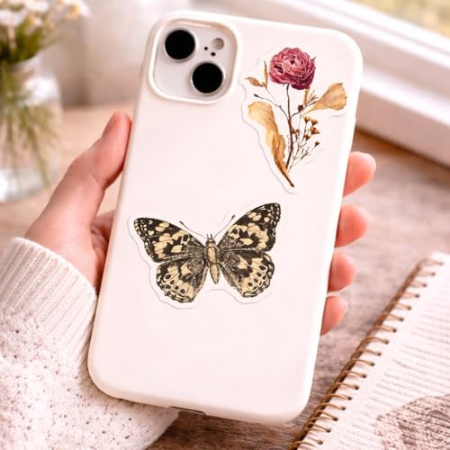 Vintage Aesthetic Stickers Pack, 120PCS Scrapbook Stickers for Journaling, Floral Butterfly Retro Collage Decals for Water Bottle, Laptop, Notebook, Junk Journal, Adults Teens