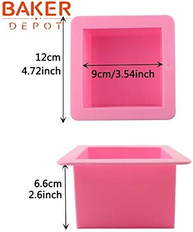BAKER DEPOT 500ML Silicone Mold For Handmade Soap Mold Toast Mold Bread Mould, Set of 2