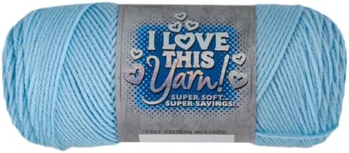 Hobby Lobby I Love This Yarn, 100% Acrylic, 70 Soft Blue, Set of 2