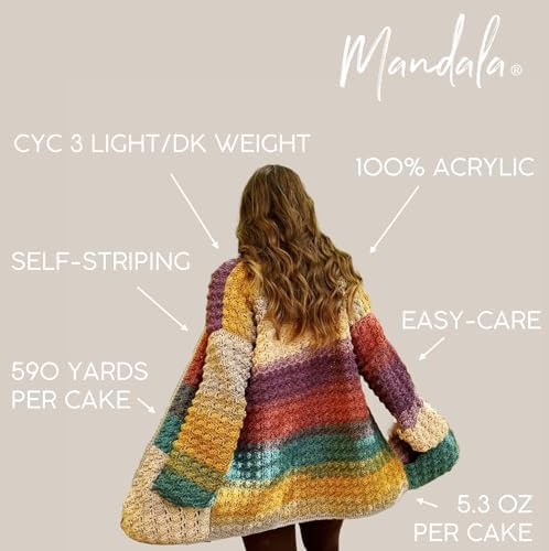 Lion Brand Yarn, Mandala DK Crochet Yarn, Sphinx, Multicolor, 3 Pack