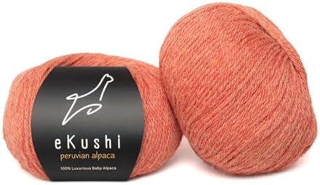 100% Baby Alpaca Yarn for Knitting & Crocheting - Set of 2 Skeins of Premium Yarn DK - Lightweight, Hypoallergenic & Thermal Peru Made - Ideal for Delicate Projects (M801 - Terracotta)