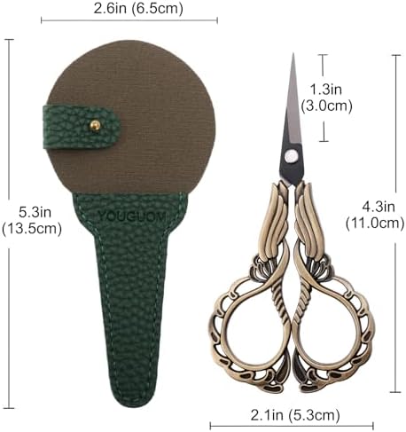 YOUGUOM Embroidery Scissors with Cover, Mini Sewing Shears