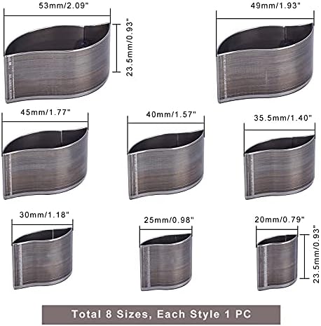PH PandaHall 8 Size Punching Die Set, Leather Craft Cutter Punch Hole Hollow Drop Wallet Cutter Leather Cutting Belt Puncher Cutting Tools for DIY Leather Craft Leaf Shape