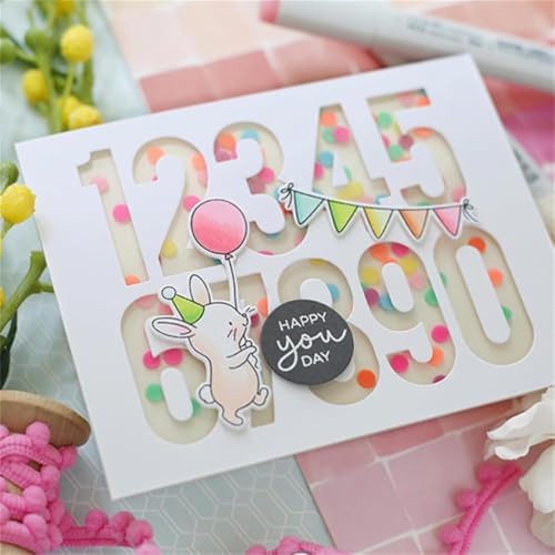 Cutting Dies Metal Stencils Scrapbooking Tools DIY Embossing Template for Paper Card Making Album Arts Crafts Supplies (0-9 Numbers-8.5x6.4cm)