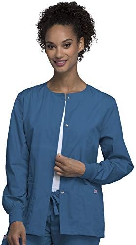 Cherokee WW Originals Scrubs Jacket for Women Snap Front 3 Pockets
