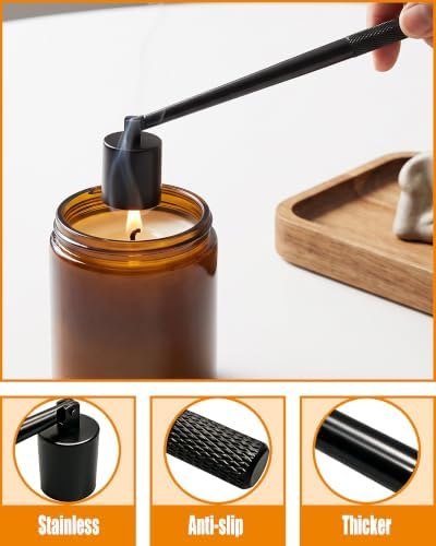 YOUTUOY 4 in 1 Candle Accessory Set, Matte Black