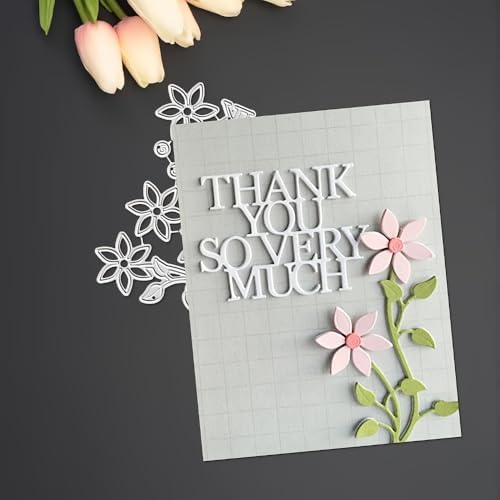 Lapoo Words Cutting Die for Scrapbooking - Durable, Cut Stencils for DIY Scrapbook Photo Album Decorative Paper Card, Card Making Supplies Party Wedding Decorations (Thank You 4.1 x 3.5 in)