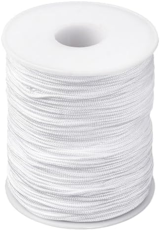 PH PandaHall 1.5mm White Nylon String 100 Yards Lift Shade Cord Blinds Pull String Wind Chime Strings Braided Beading Strings Kumihimo Macrame Thread for Windows Roman Shade Repair Friendship Bracelet